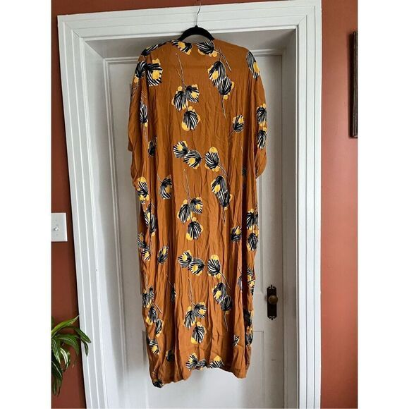Bel Kazan Anthropologie Exclusive Lois Rust Orange Kimono Duster O/S - Picture 5 of 6